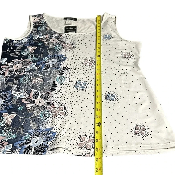 Sophie A.,Blouse,women XL. White,floral,lagenlook,office,cottagecore,travel,NWT, - Picture 12 of 14